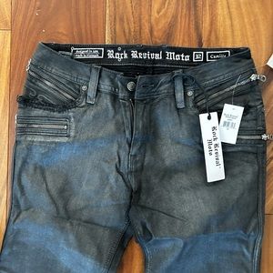 Rock Revival Moto Skinny Jeans Size 32